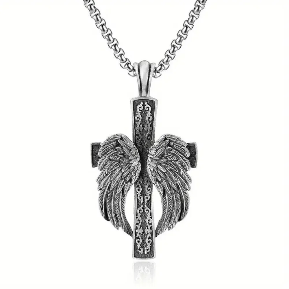 Angel Wings Stainless Steel Unisex Pendant Necklace